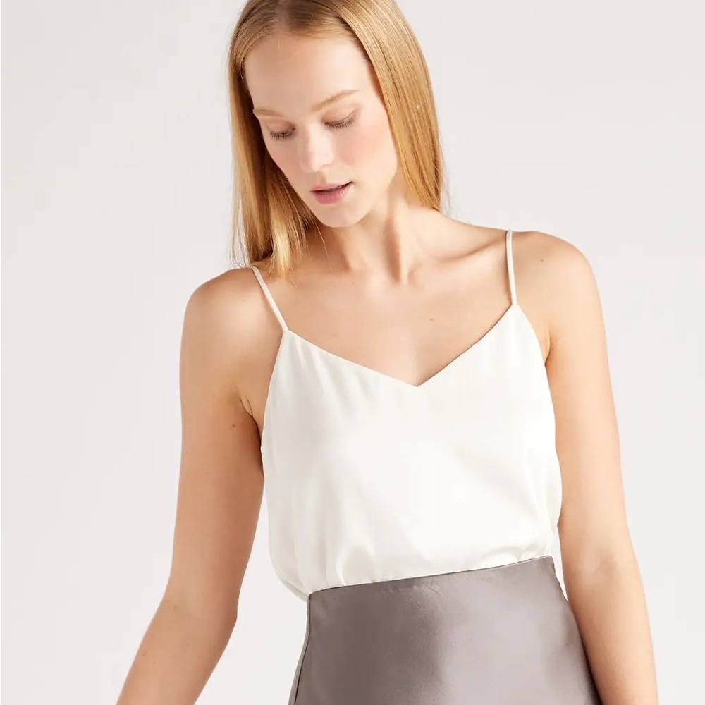 Quince silk Cream Camisole Top